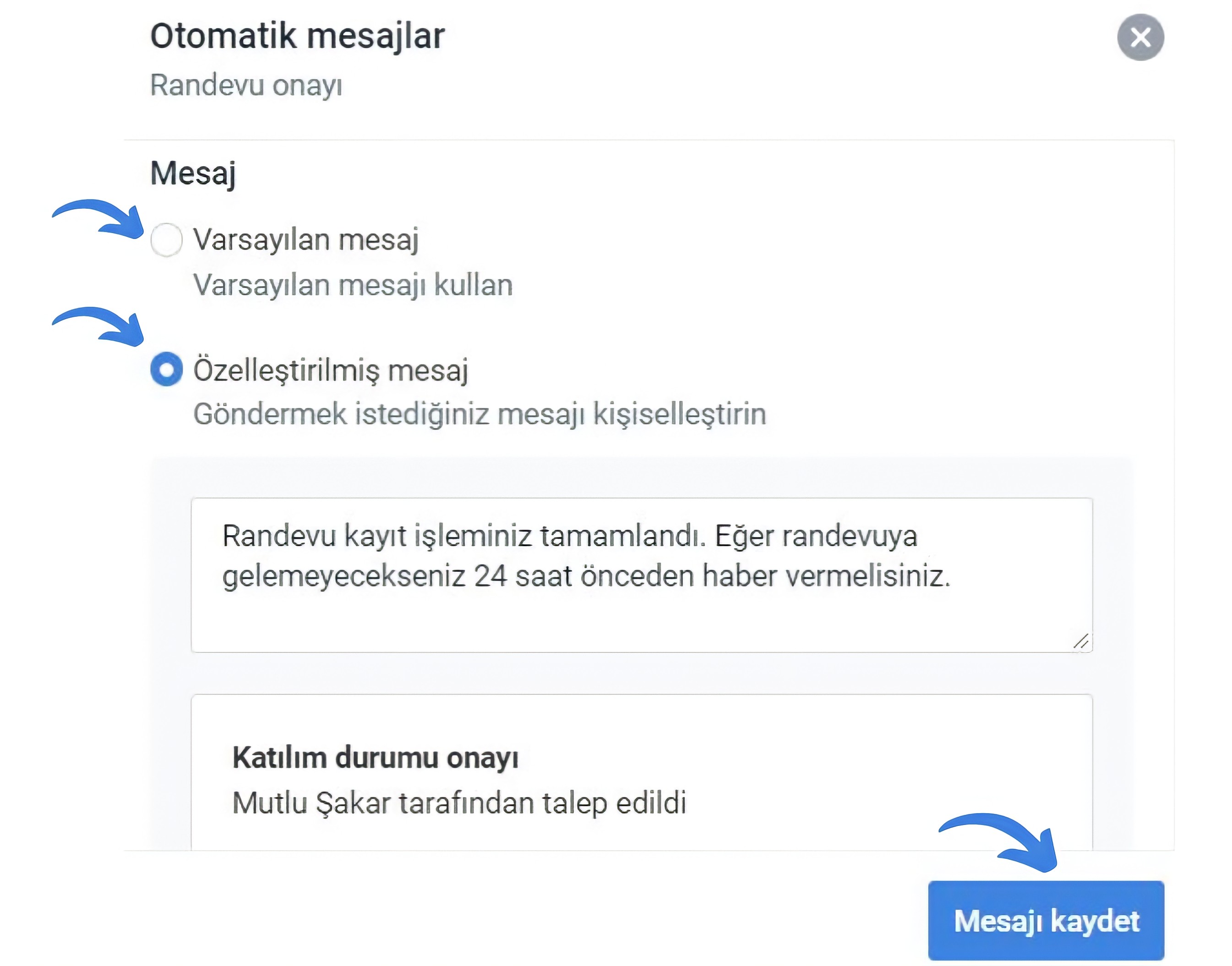 özelleştirilebilir mesaj kaydet1